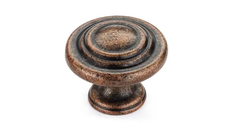 Richelieu Notre-Dame Gatherion 1 5/16-inch (34 mm) Antique Copper, Traditional Round Cabinet Knob, BP10734193