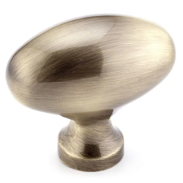 Richelieu Olinville Gatherion 2-inch (50 mm) x 1 1/8-inch (28 mm) Antique English, Traditional Oval Cabinet Knob, BP444350AE