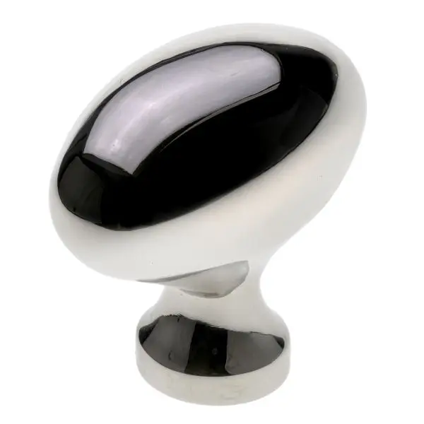 Richelieu Olinville Gatherion 2-inch (50 mm) x 1 1/8-inch (28 mm) Sleek Nickel, Traditional Oval Cabinet Knob, BP444350180