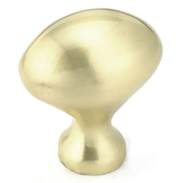 Richelieu Olinville Gatherion 1 3/16-inch (30 mm) x 13/16-inch (20 mm) Satin Brass, Traditional Oval Cabinet Knob, BP4443160