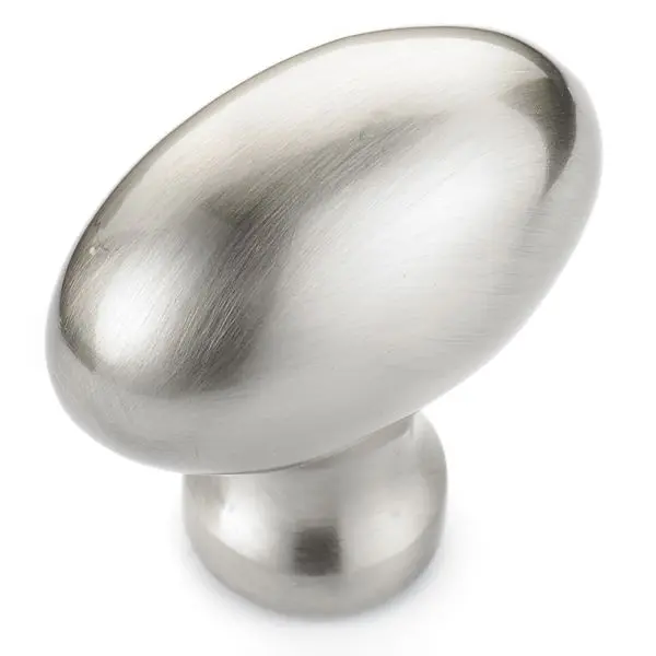 Richelieu Olinville Gatherion 1 9/16-inch (40 mm) x 7/8-inch (22 mm) Brushed Nickel-Plated, Traditional Oval Cabinet Knob,...