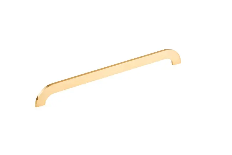 Richelieu Optimized 12 5/8-inch (320 mm) Brushed Gold Modern Slim Curved Cabinet Pull, 7381320165