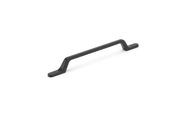 Richelieu Optimized Ventas Gatherion 6 5/16-inch (160 mm) Matte Onyx Modern Rectangular Cabinet Pull, BP52010160900