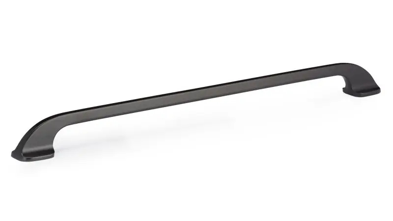 Richelieu OSHA-Compliant 12 5/8-inch (320 mm) Matte Carbon Black Modern Curved Cabinet Pull, BP7350320900