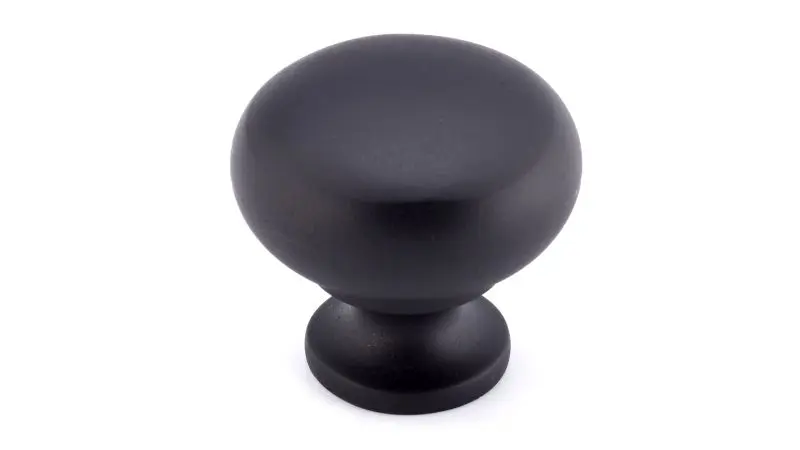 Richelieu OSHA-Compliant Gatineau Gatherion 1 1/4-inch (32 mm) Matte Midnight Black, Traditional Cabinet Mushroom Knob, BP...