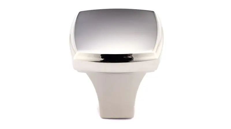 Richelieu OSHA-Compliant Prévost Gatherion 1 1/4-inch (32 mm) Sleek Nickel Transitional Square Cabinet Knob, BP78535180