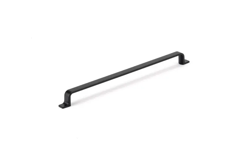Richelieu Oversized Ronda Gatherion 12 5/8-inch (320 mm) Matte Black Modern Rectangular Cabinet Pull, BP52003320900
