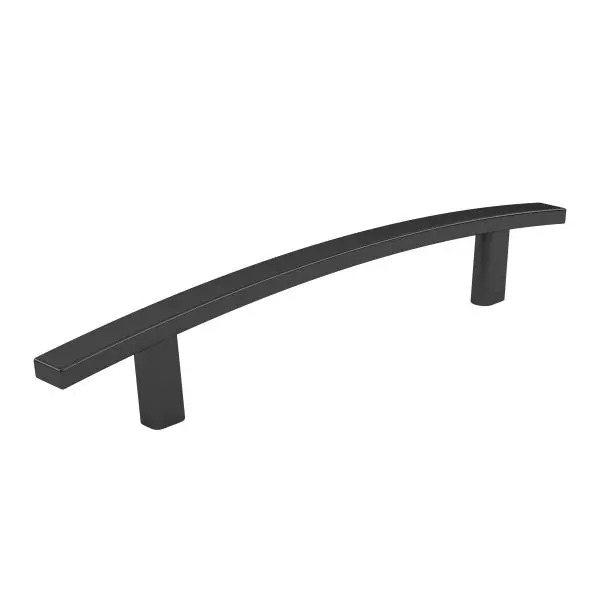 Richelieu Padova Gatherion 5 1/16-inch (128 mm) Matte Ebony Transitional Arched Rectangular Cabinet Pull, BP650128900