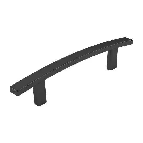 Richelieu Padova Gatherion 3 3/4-inch (96 mm) Matte Black Transitional Arched Rectangular Cabinet Pull, BP65096900