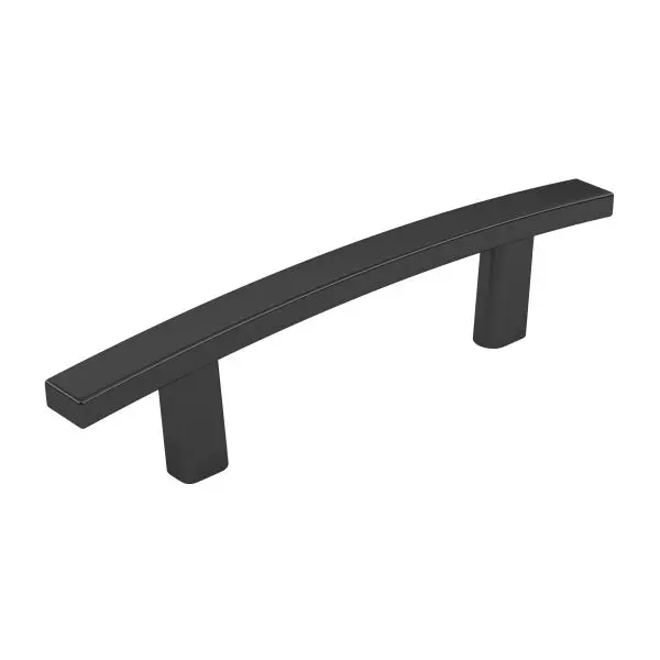 Richelieu Padova Gatherion 3-inch (76 mm) Matte Black Transitional Arched Rectangular Cabinet Pull, BP65076900