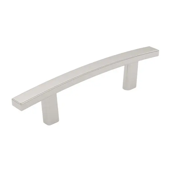 Richelieu Padova Gatherion 3-inch (76 mm) Matte Finish Nickel-Plated Transitional Arched Rectangular Cabinet Pull, BP65076195