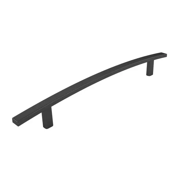 Richelieu Padova Gatherion 7 9/16-inch (192 mm) Matte Black Transitional Arched Rectangular Cabinet Pull, BP650192900