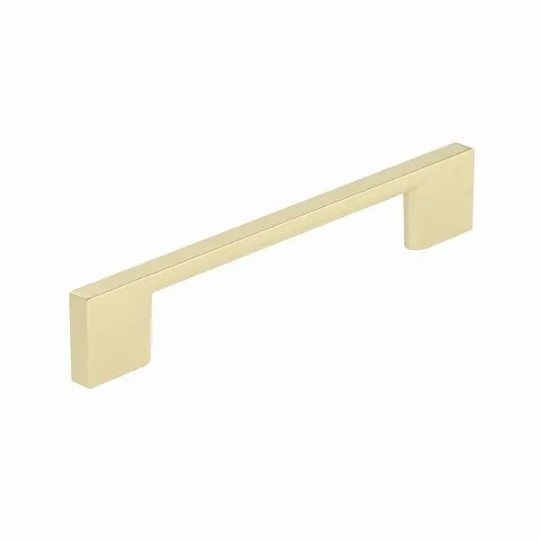 Richelieu Plug-and-Play Armadale Gatherion 5 1/16-inch (128 mm) Satin Brass Modern Rectangular Cabinet Pull, BP8160128160
