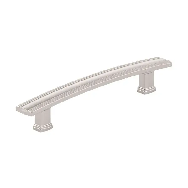 Richelieu Powerful Marsala Gatherion 5 1/16-inch (128 mm) Grooved Brushed Nickel Transitional Rectangular Cabinet Bar Pull...