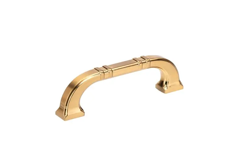 Richelieu Precision-Engineered 3 3/4-inch (96 mm) Aurum Satin Finish Gold Transitional Curved Cabinet Pull, BP865096158