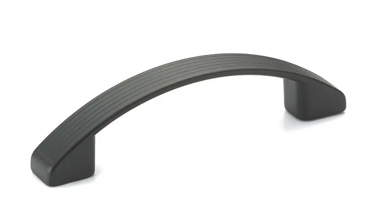Richelieu Precision-Engineered Mayland Gatherion 3 3/4-inch (96 mm) Matte Carbon Black Modern Arched Cabinet Pull, BP62196900