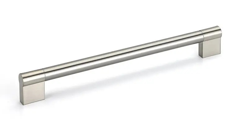 Richelieu Professional-Grade Avellino Gatherion 8 13/16-inch (224 mm) Brushed Nickel-Plated Modern Cabinet Bar Pull, BP527...