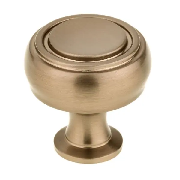 Richelieu Protected Edgemont Gatherion 1 5/16-inch (33 mm) Champagne Bronze Modern Round Cabinet Knob, BP872233CHBRZ