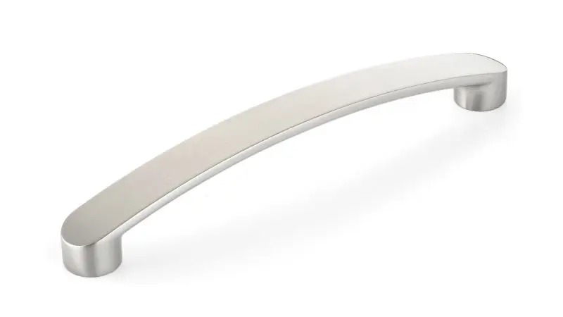 Richelieu Protected Monterey Gatherion 6 5/16-inch (160 mm) Brushed Satin Nickel Modern Arched Cabinet Pull, BP80710160195