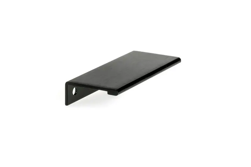 Richelieu Proven Lincoln Gatherion 3 1/8-inch (80 mm) Brushed Black Modern Cabinet Edge Pull, BP989880990