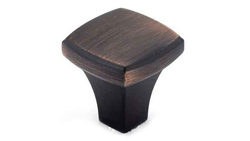 Richelieu Prévost Gatherion 1 1/4-inch (32 mm) Brushed Oil-Rubbed Bronze Transitional Square Cabinet Knob, BP78535BORB