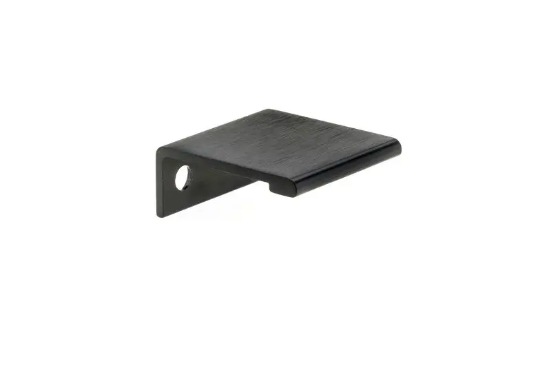 Richelieu Quality Lincoln Gatherion 1-inch (25 mm) Brushed Black Modern Cabinet Edge Pull, BP989825990
