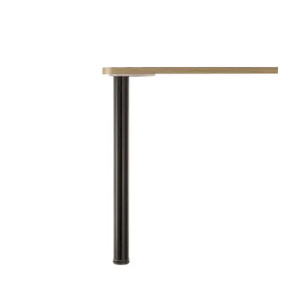 Richelieu Quick 43 1/4-inch (1100 mm) Round Steel High Table Leg Levelling Glide, Black Finish, 615110190