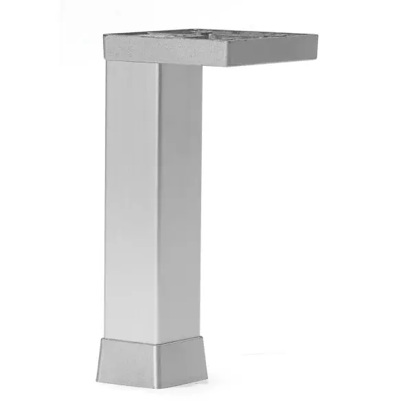 Richelieu Quick 7 7/8-inch (200 mm) Square Metal Furniture Leg Levelling Glide, Aluminum Finish, 80420010