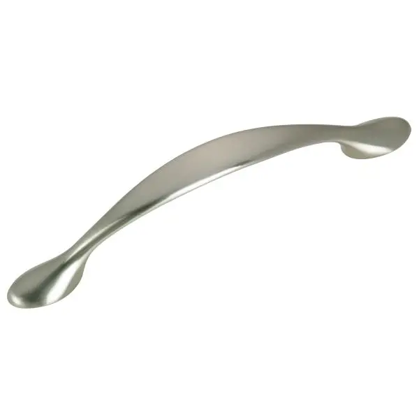 Richelieu Quick Laurelton Gatherion 3 3/4-inch (96 mm) Brushed Nickel, Traditional Arched Cabinet Pull, BP7814195