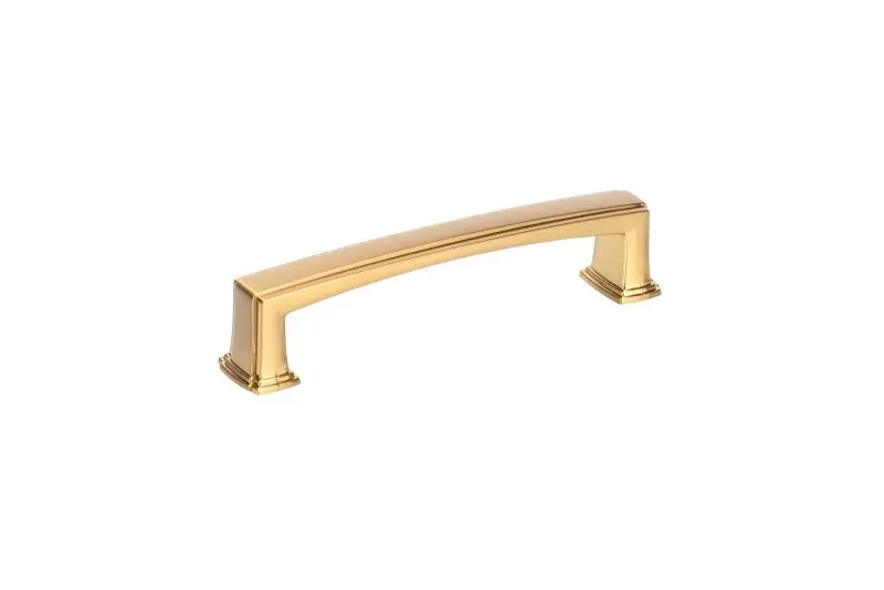 Richelieu Quick-Connect Burano Gatherion 5 1/16-inch (128 mm) Aurum Textured Finish Gold Transitional Rectangular Cabinet ...