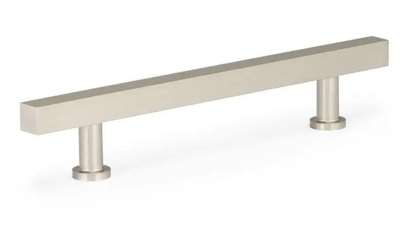 Richelieu Rapid 5 1/16-inch (128 mm) Brushed Nickel Modern Rectangular Cabinet Bar Pull, BP8864128195