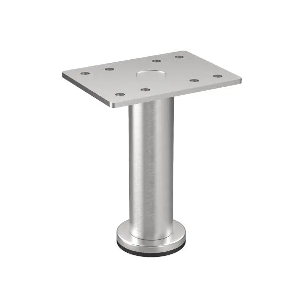 Richelieu Ready-to-Use BORSA Series 4-inch (100 mm) Round Stainless Alloy Steel Furniture Leg Levelling Glide, Satin Nicke...
