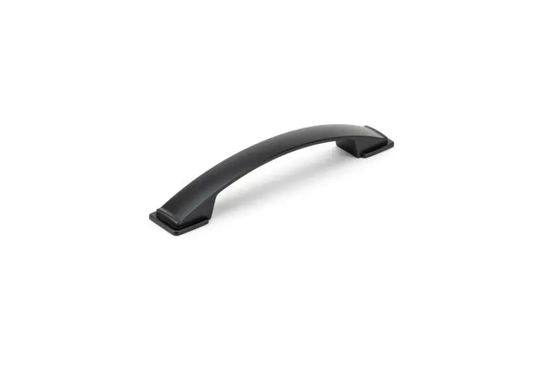 Richelieu Recyclable Lucca Gatherion 5 1/16-inch (128 mm) Matte Black Modern Arched Cabinet Pull, BP83235128900