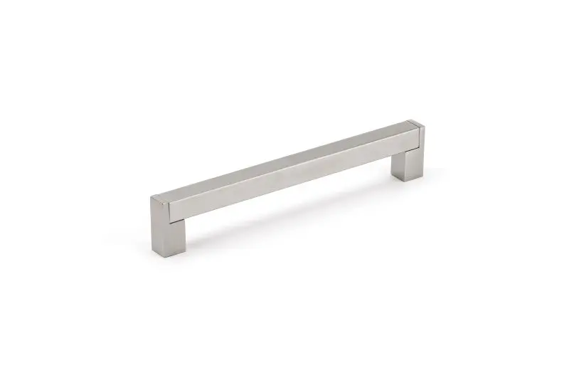 Richelieu Reflective Lipari Gatherion 7 9/16-inch (192 mm) Brushed Nickel Modern Rectangular Cabinet Bar Pull, BP520192195