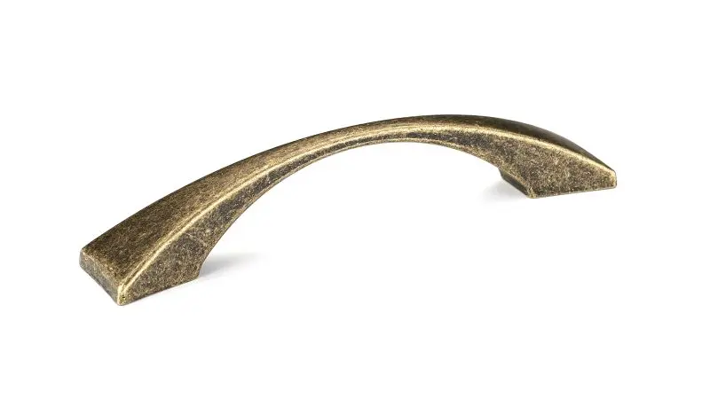 Richelieu Regular Clignancourt Gatherion 3 3/4-inch (96 mm) Center-to-Center Burnished Brass Alloy, Traditional Arched Cab...