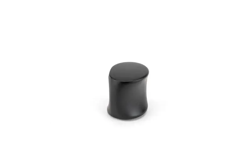 Richelieu Regular Recco Gatherion 1 3/16-inch (30 mm) x 7/8-inch (22 mm) Matte Jet Black Modern Oval Cabinet Knob, BP82871...