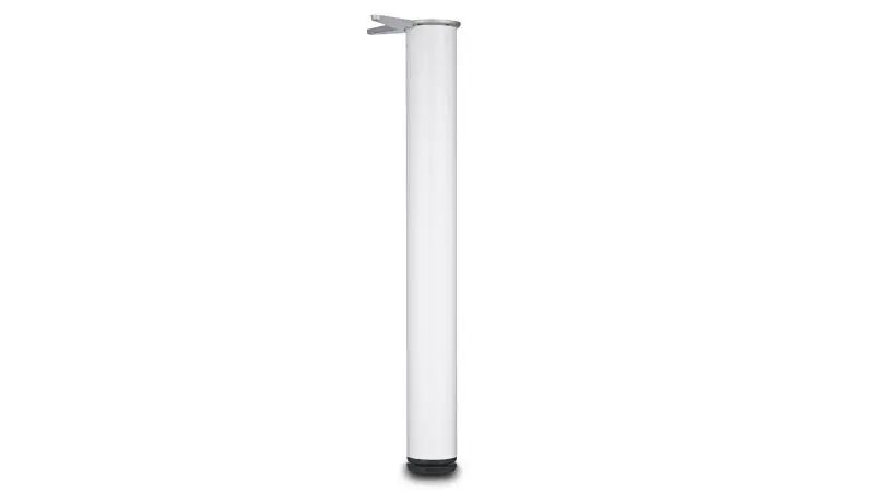Richelieu Reinforced 28-inch (710 mm) Round Metal Table Leg Levelling Glide, White Finish, 62071030