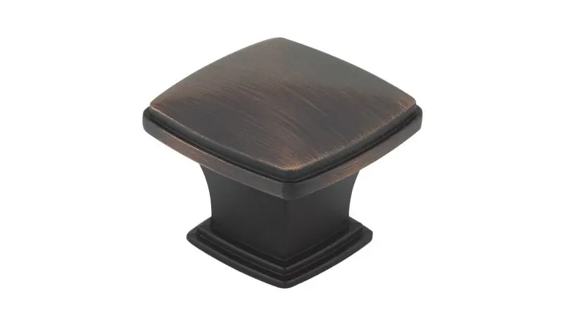 Richelieu Reinforced Charlemagne Gatherion 1 11/16-inch (43 mm) Brushed Oil-Rubbed Bronze Transitional Square Cabinet Knob...