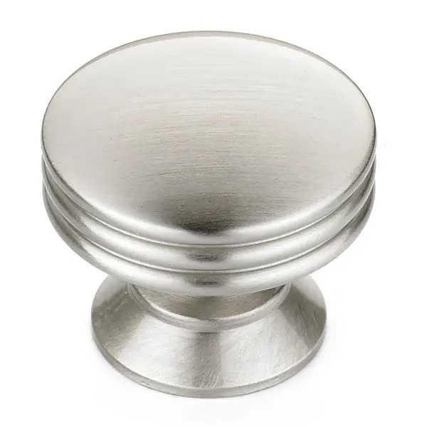 Richelieu Renfrew Gatherion 1 3/16-inch (30 mm) Textured Finish Nickel-Plated Modern Round Cabinet Knob, BP356011195