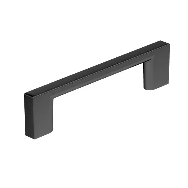 Richelieu Ribbed Armadale Gatherion 3 3/4-inch (96 mm) Matte Black Modern Rectangular Cabinet Pull, BP816096900