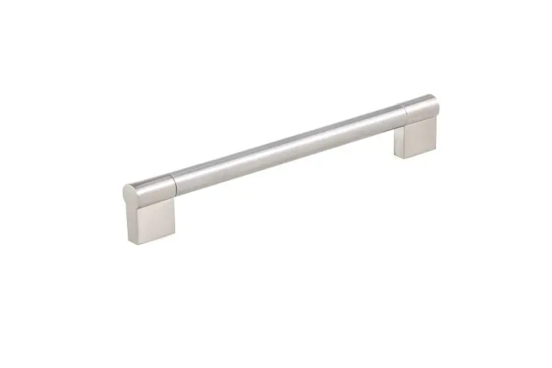 Richelieu Ribbed Avellino Gatherion 7 9/16-inch (192 mm) Brushed Nickel Modern Cabinet Bar Pull, BP527192195