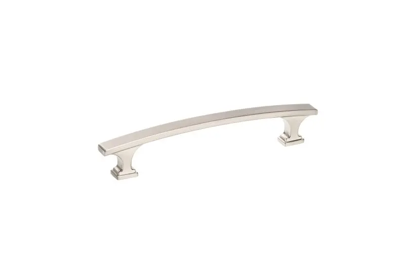 Richelieu Rimouski Gatherion 5 1/16-inch (128 mm) Brushed Nickel Transitional Arched Rectangular Cabinet Pull, BP5254128195