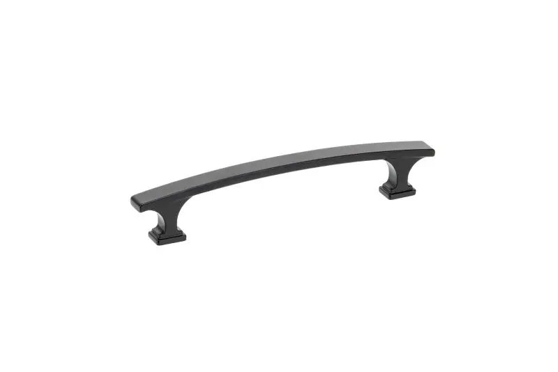 Richelieu Rimouski Gatherion 5 1/16-inch (128 mm) Matte Black Transitional Arched Rectangular Cabinet Pull, BP5254128900