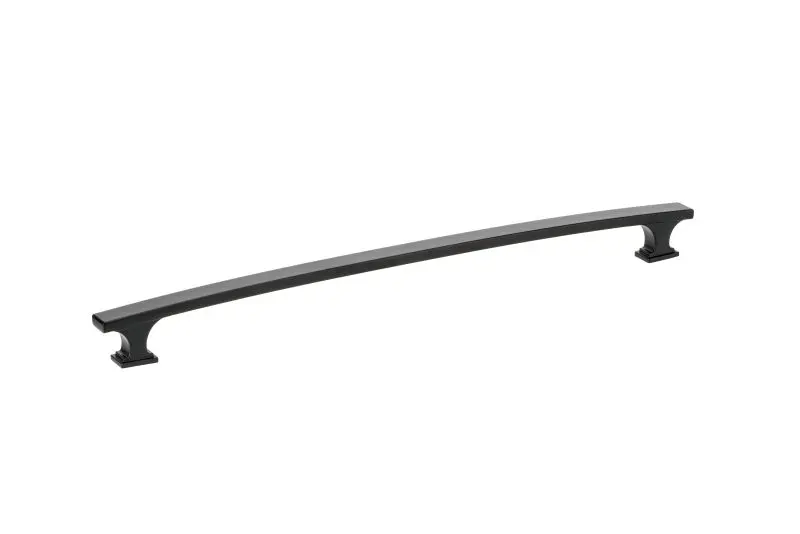 Richelieu Rimouski Gatherion 18-inch (457 mm) Matte Black Transitional Arched Rectangular Appliance Pull, BP525418900