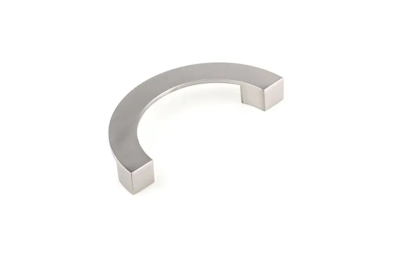 Richelieu Roma Gatherion 5 1/16-inch (128 mm) Brushed Nickel Modern Offset Half-Ring Influenced Cabinet Pull, BP6367128195