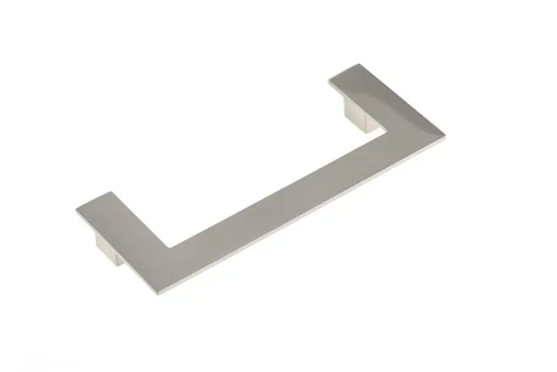 Richelieu Roma Gatherion 6 5/16-inch (160 mm) Brushed Nickel Modern Offset Square Bracket Influenced Cabinet Pull, BP87421...