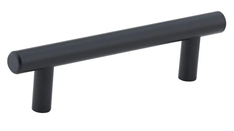 Richelieu Roosevelt Gatherion 3 3/4-inch (96 mm) Matte Black Modern Cabinet Bar Pull, BP20596900