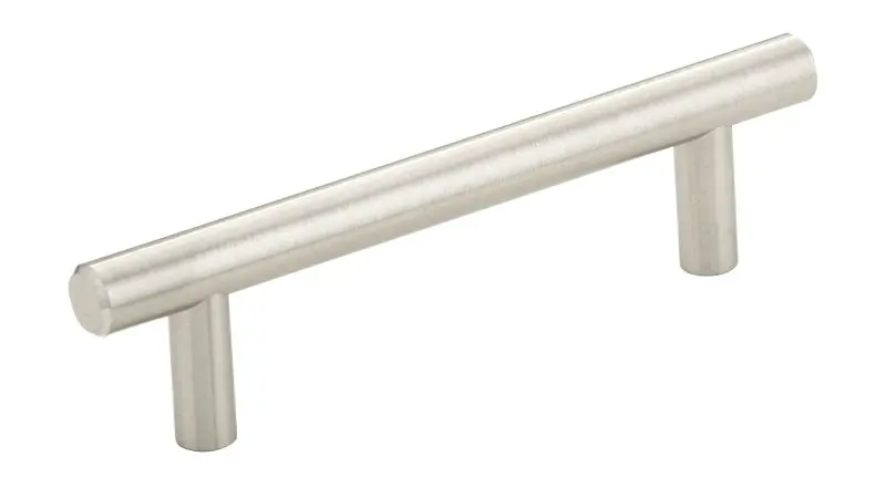 Richelieu Roosevelt Gatherion 3 3/4-inch (96 mm) Satin Finish Nickel-Plated Modern Cabinet Bar Pull, BP20596195