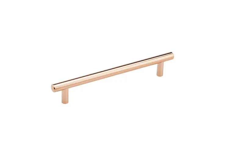 Richelieu Roosevelt Gatherion 6 5/16-inch (160 mm) Sleek Copper Modern Cabinet Bar Pull, BP205160191