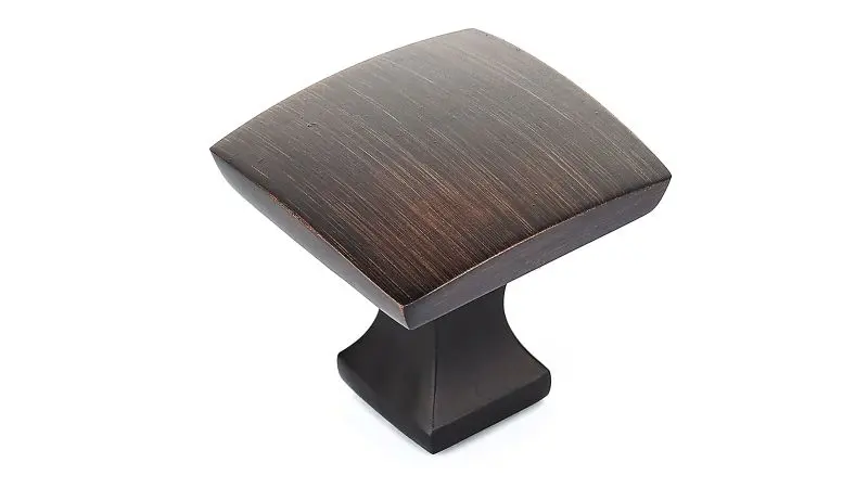 Richelieu Rosemère Gatherion 1 5/16-inch (33 mm) Textured Finish Oil-Rubbed Bronze Transitional Square Cabinet Knob, BP76...